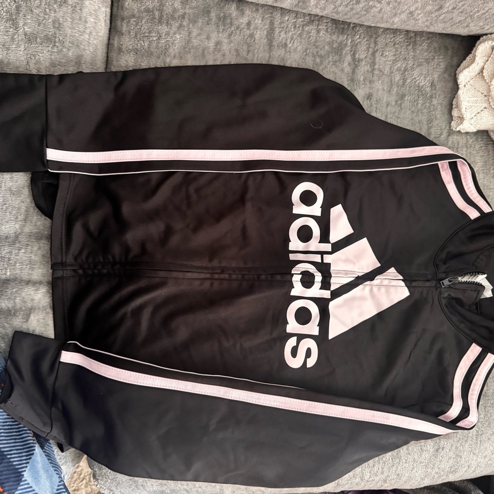 Adidas Black and Pink Track Jacket